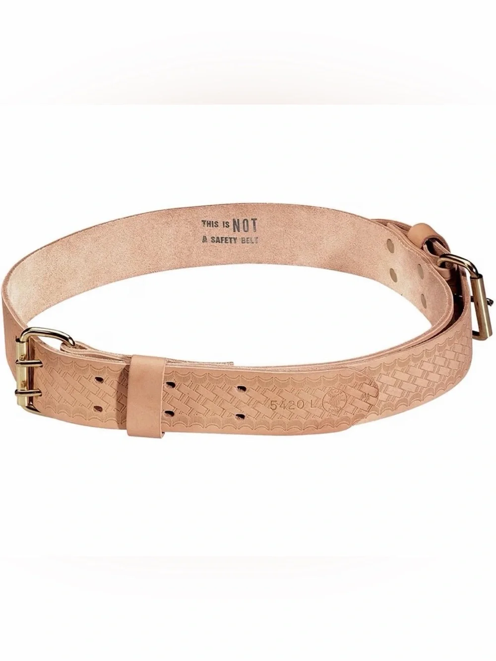 Klein Tools 5420L Tool Belt, Heavy-Duty Rugged Leather Ironworker Belt, Large